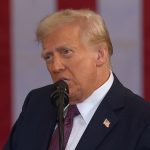 "Donald Trump delivering his inaugural address as the 47th President of the United States, promising a golden age of prosperity, unity, and respect for America."